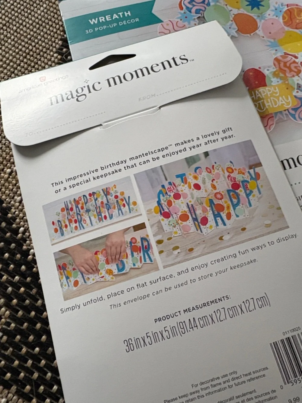🆕American Greetings Magic Moments Birthday Wreath And Mantlescape